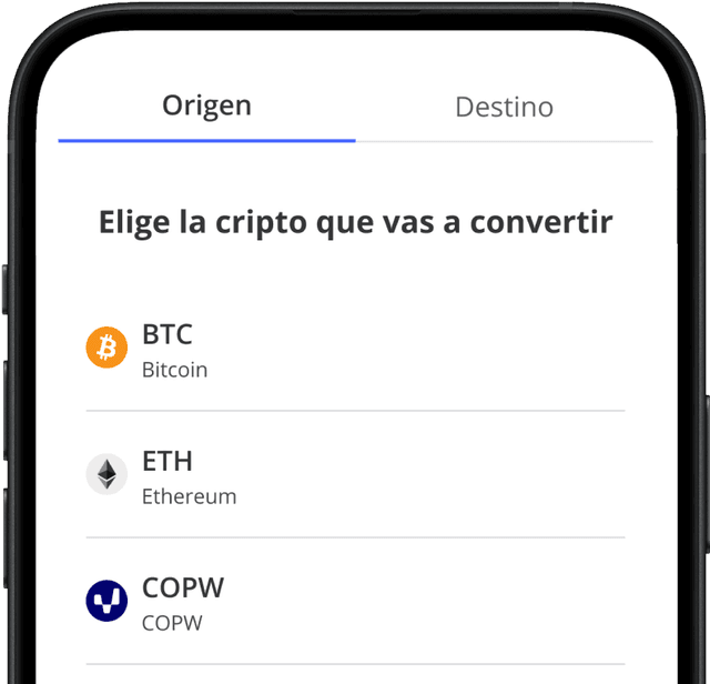 convierte entre otras criptos
